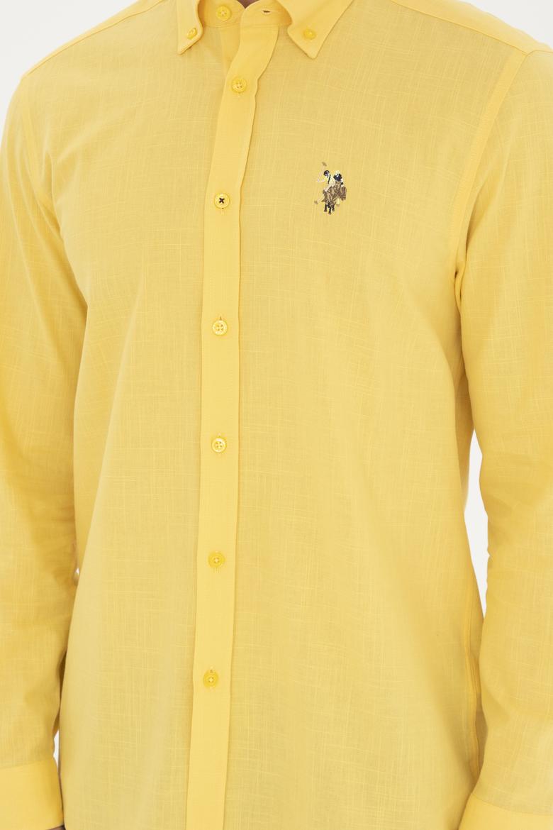 Erkek Sarı Uzun Kollu Basic Gömlek - 50282588007