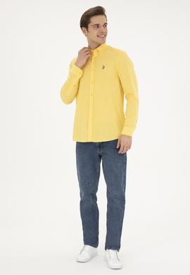 Erkek Sarı Uzun Kollu Basic Gömlek - 50282588007