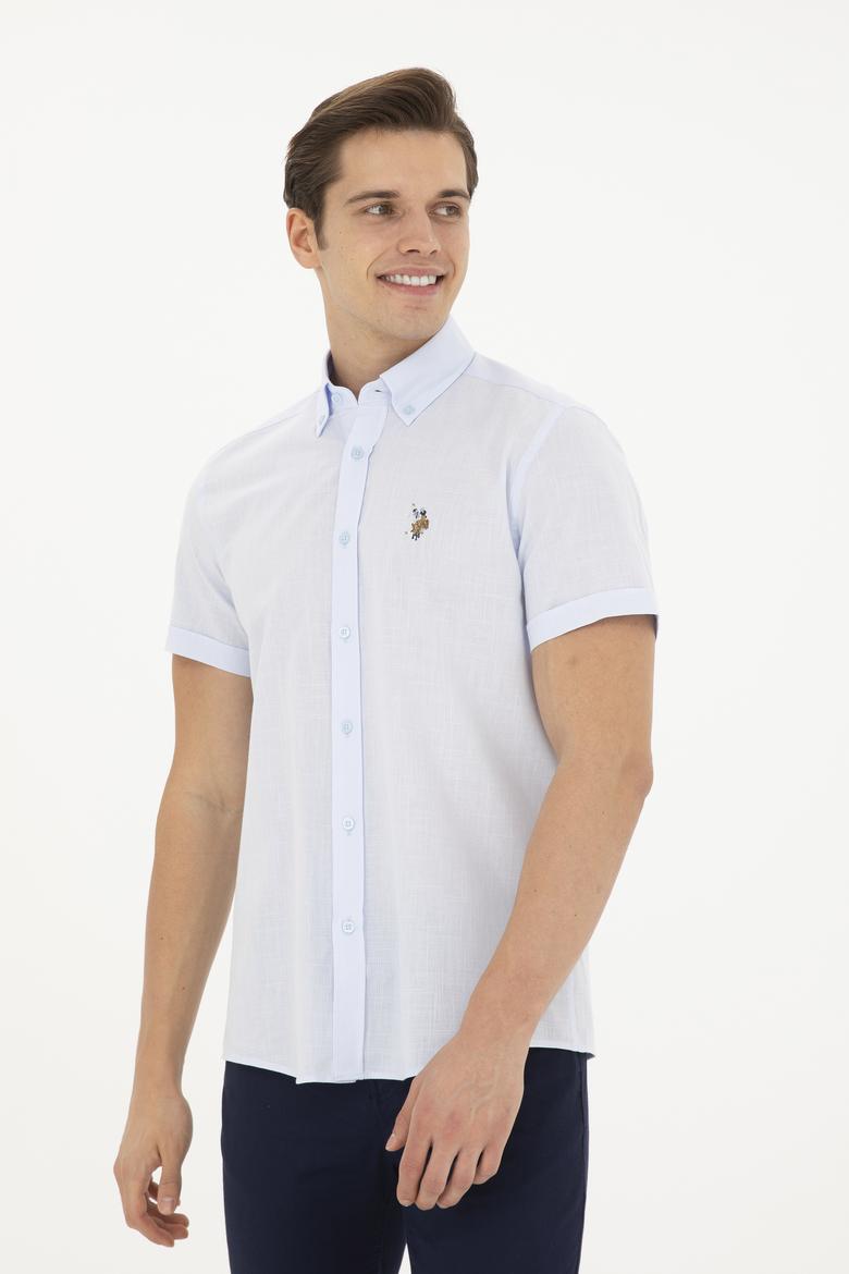 Erkek Açık Mavi Kısa Kollu Gömlek - 50282582039