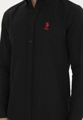 Erkek Siyah Uzun Kollu Basic Gömlek - 50282589060