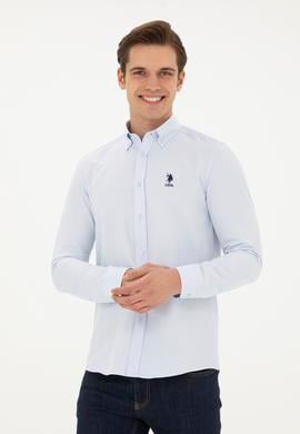 Erkek Açık Mavi Uzun Kollu Basic Gömlek - 50282590028