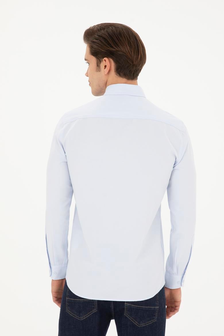 Erkek Açık Mavi Uzun Kollu Basic Gömlek - 50282590028