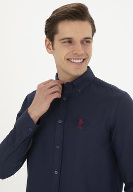 Erkek Lacivert Uzun Kollu Basic Gömlek - 50282589046