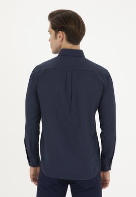 Erkek Lacivert Uzun Kollu Basic Gömlek - 50282589046