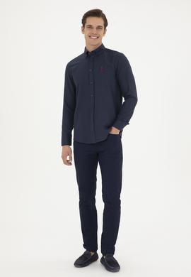 Erkek Lacivert Uzun Kollu Basic Gömlek - 50282589046