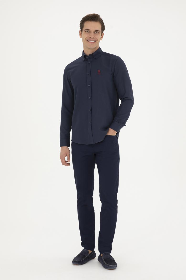 Erkek Lacivert Uzun Kollu Basic Gömlek - 50282589046