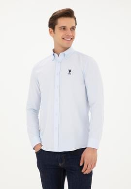 Erkek Açık Mavi Uzun Kollu Basic Gömlek - 50282590028