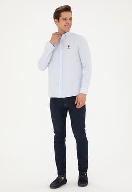 Erkek Açık Mavi Uzun Kollu Basic Gömlek - 50282590028