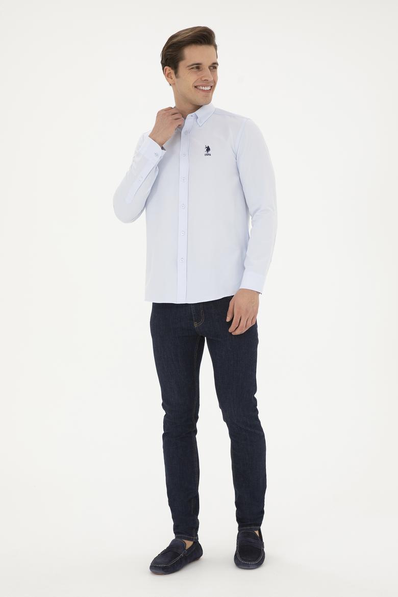 Erkek Açık Mavi Uzun Kollu Basic Gömlek - 50282590028