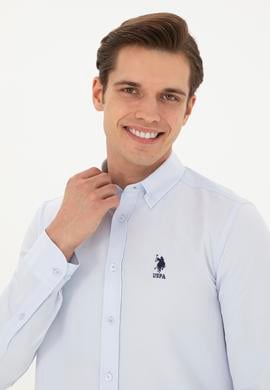 Erkek Açık Mavi Uzun Kollu Basic Gömlek - 50282590028