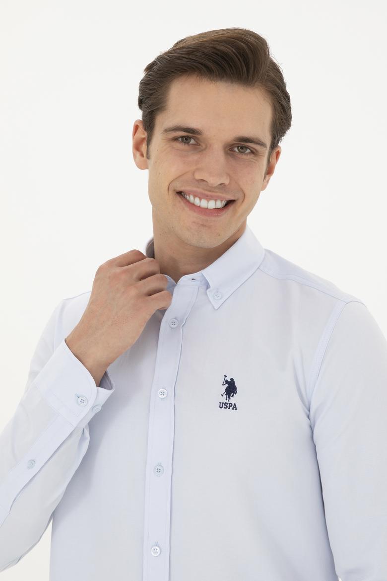 Erkek Açık Mavi Uzun Kollu Basic Gömlek - 50282590028