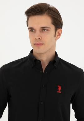 Erkek Siyah Uzun Kollu Basic Gömlek - 50282589060