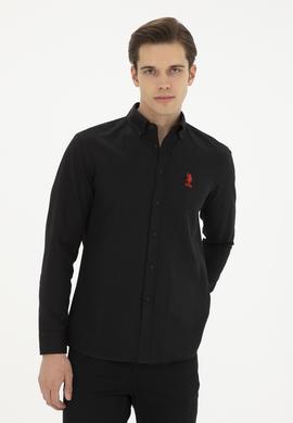 Erkek Siyah Uzun Kollu Basic Gömlek - 50282589060