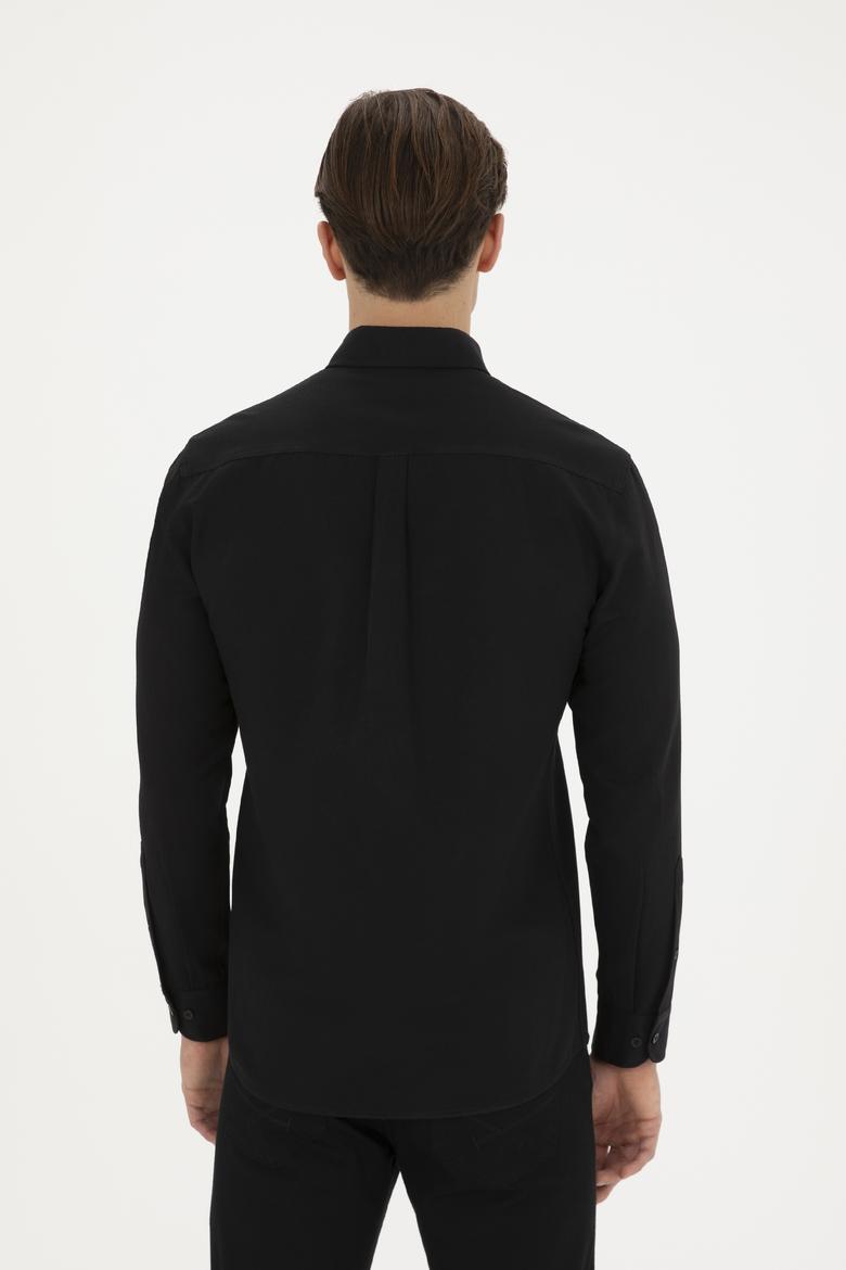 Erkek Siyah Uzun Kollu Basic Gömlek - 50282589060