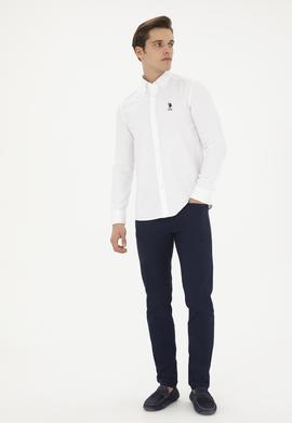 Erkek Beyaz Uzun Kollu Basic Gömlek - 50282590037