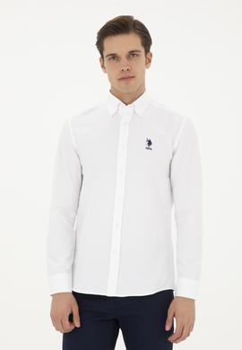 Erkek Beyaz Uzun Kollu Basic Gömlek - 50282590037