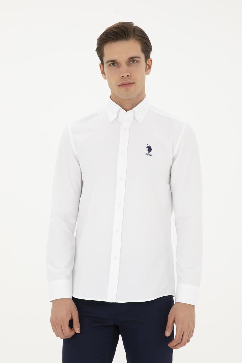 Erkek Beyaz Uzun Kollu Basic Gömlek
