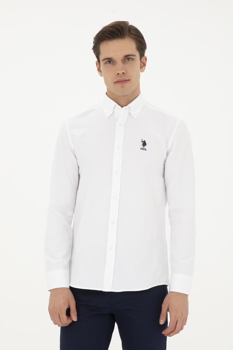 Erkek Beyaz Uzun Kollu Basic Gömlek