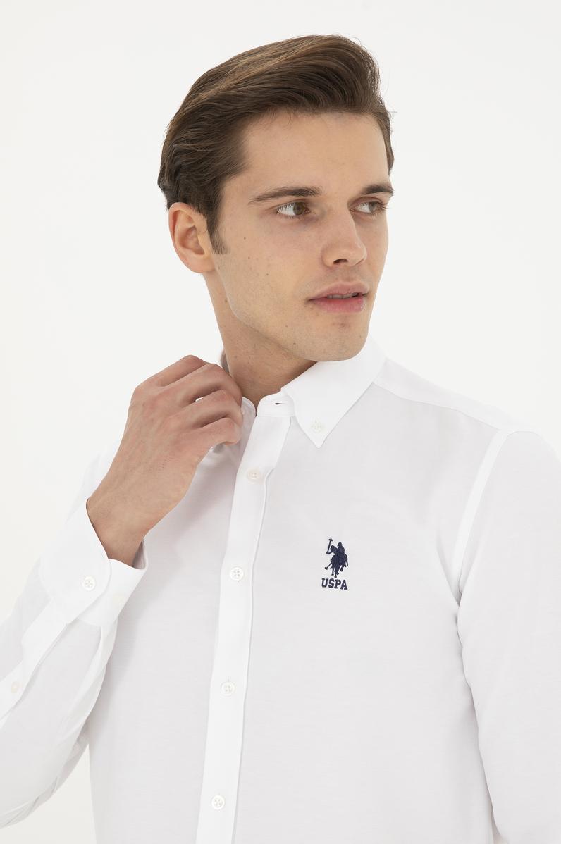 Erkek Beyaz Uzun Kollu Basic Gömlek