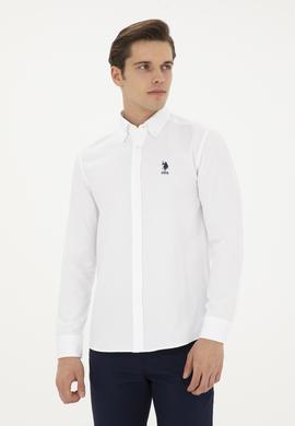 Erkek Beyaz Uzun Kollu Basic Gömlek - 50282590037