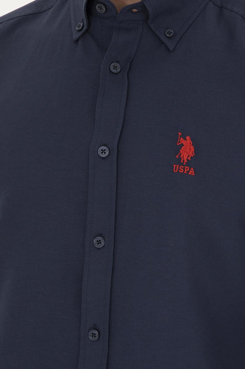 Erkek Lacivert Uzun Kollu Basic Gömlek