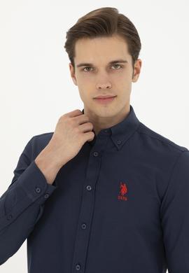 Erkek Lacivert Uzun Kollu Basic Gömlek - 50282590080