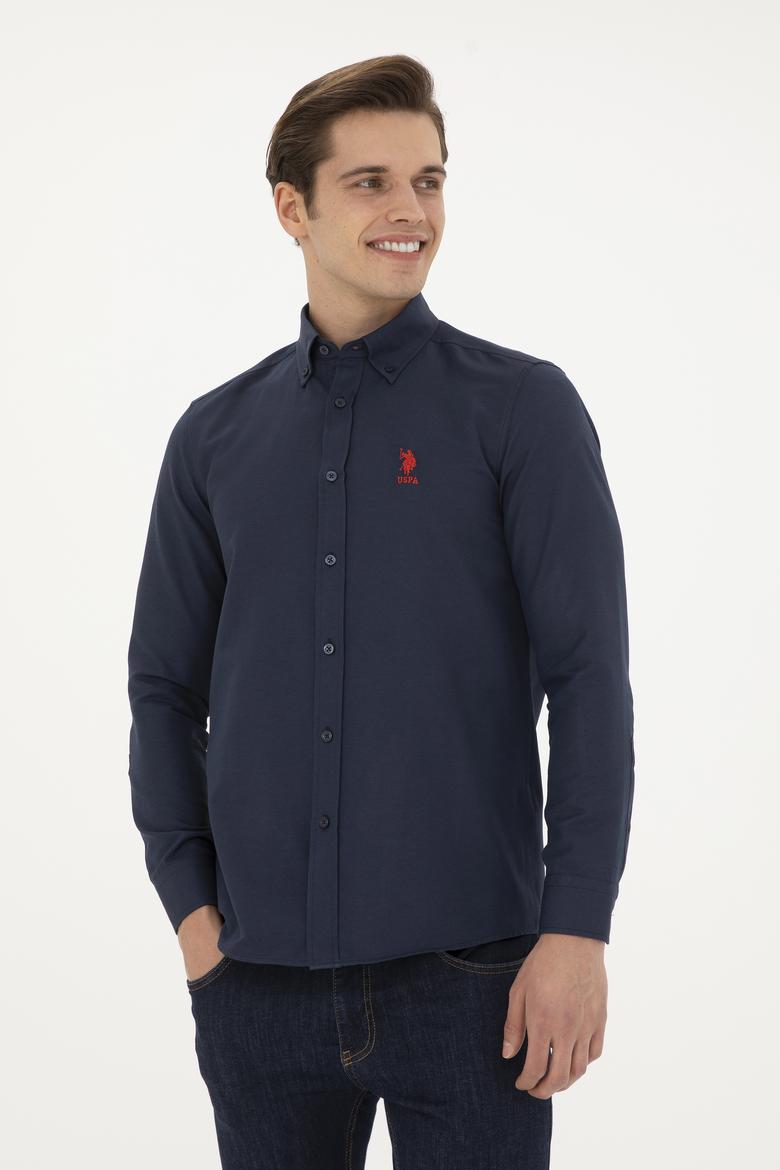 Erkek Lacivert Uzun Kollu Basic Gömlek - 50282590080