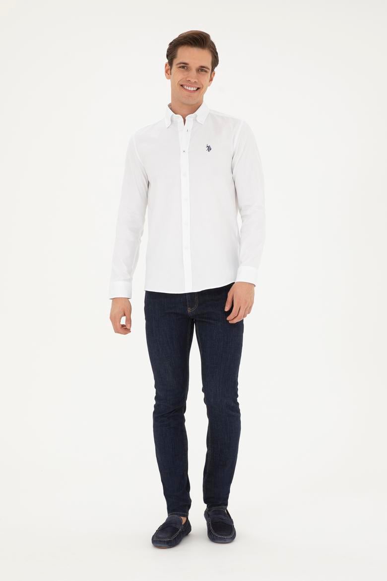 Erkek Beyaz Uzun Kollu Basic Gömlek - 50282601007