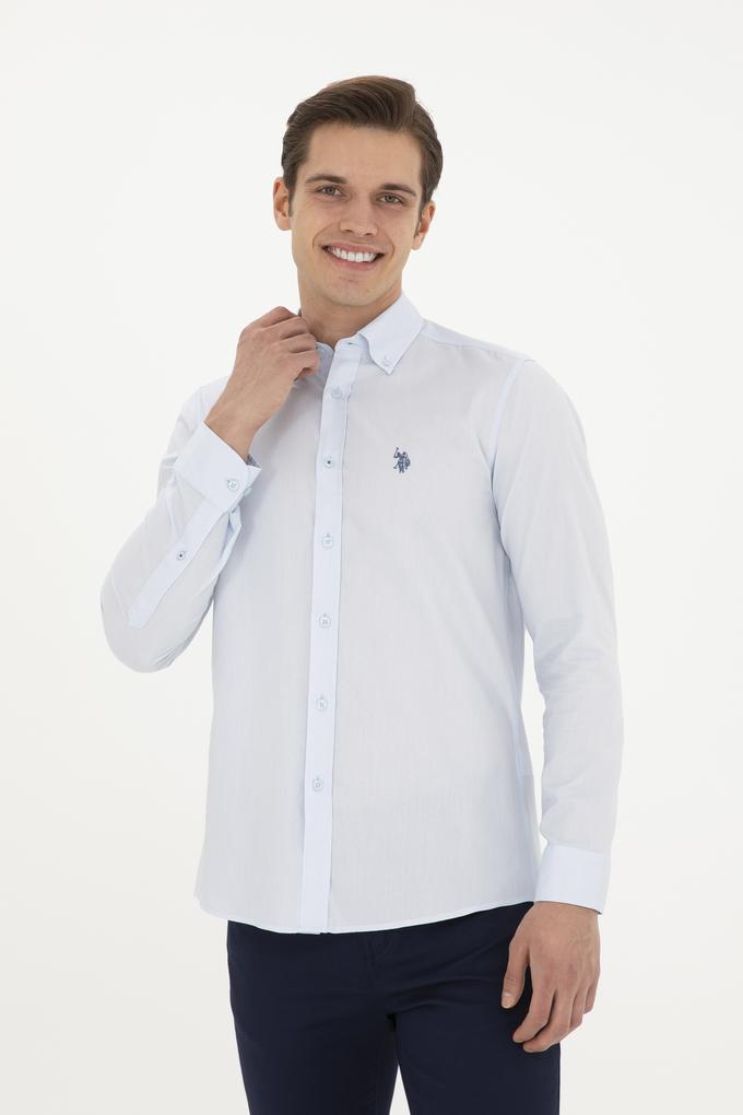 Erkek Açık Mavi Uzun Kollu Basic Gömlek