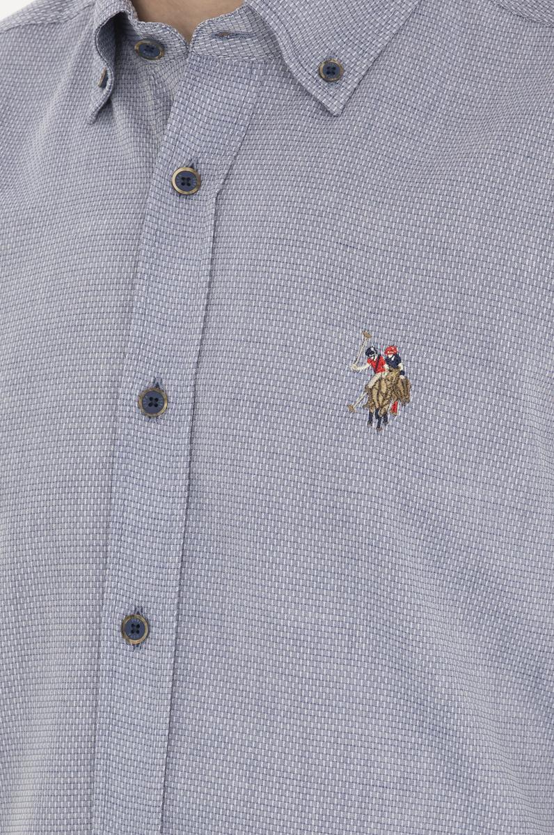 Erkek Lacivert Uzun Kollu Basic Gömlek