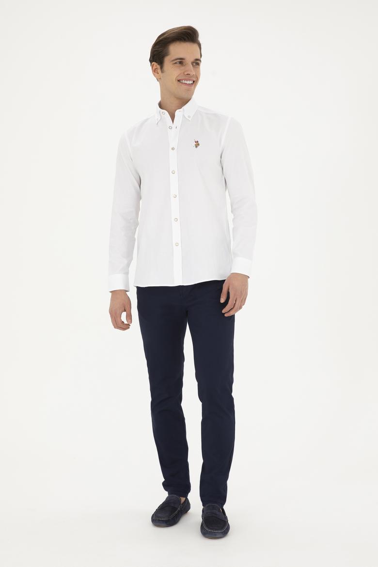 Erkek Beyaz Uzun Kollu Basic Gömlek - 50282610170