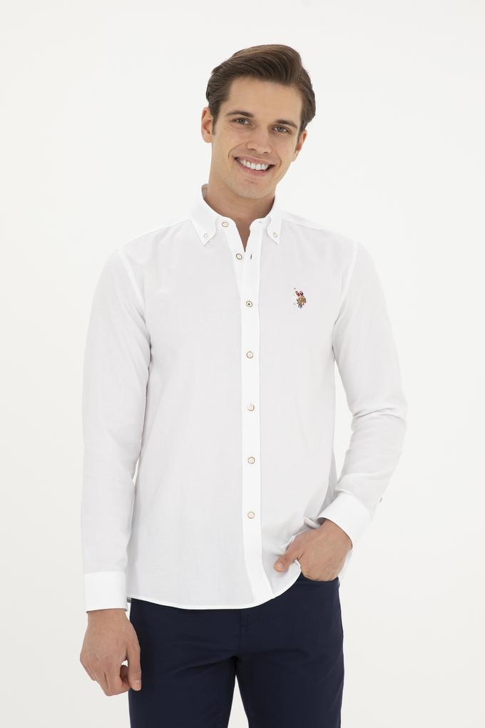 Erkek Beyaz Uzun Kollu Basic Gömlek