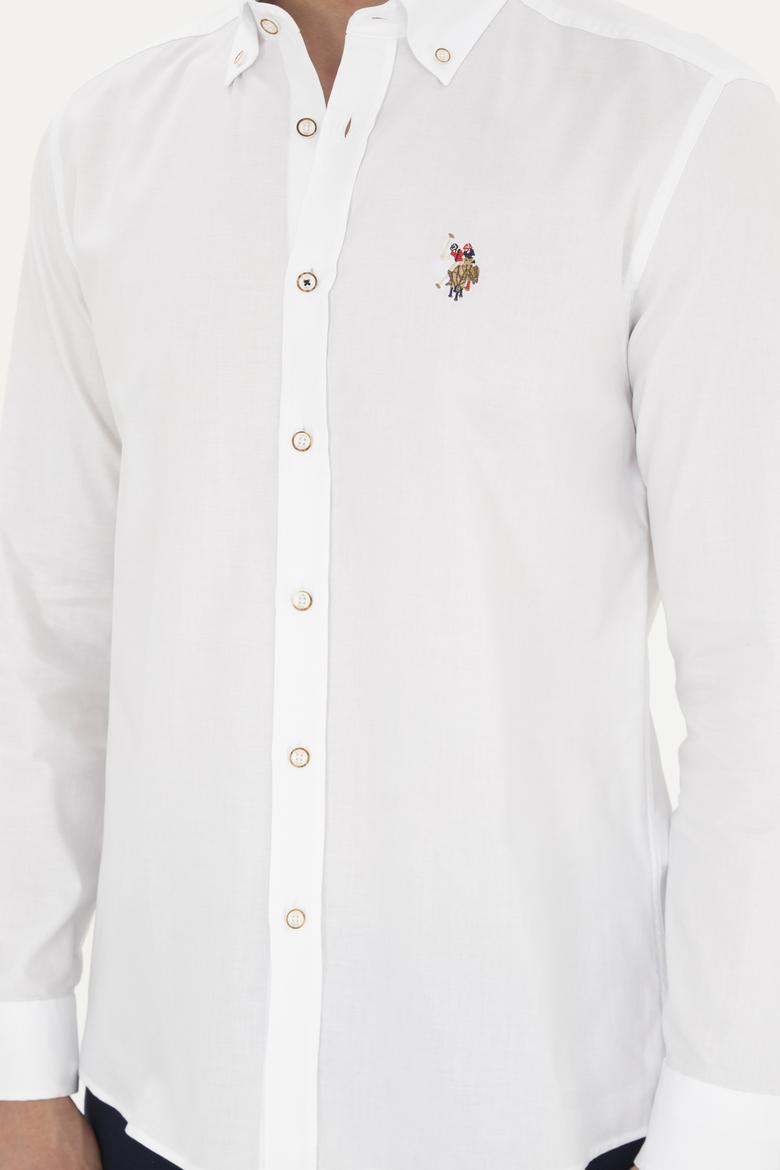 Erkek Beyaz Uzun Kollu Basic Gömlek - 50282610170