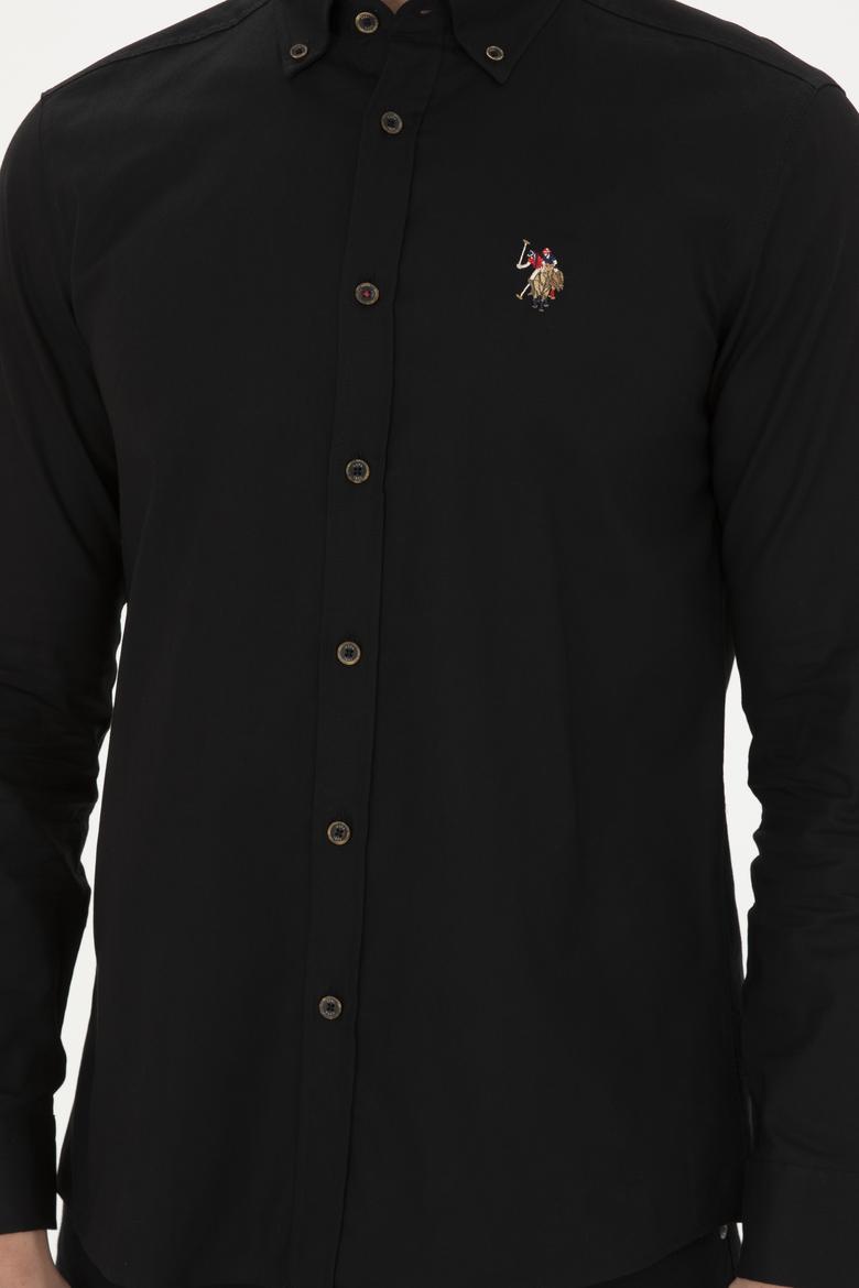 Erkek Siyah Uzun Kollu Basic Gömlek - 50282610125