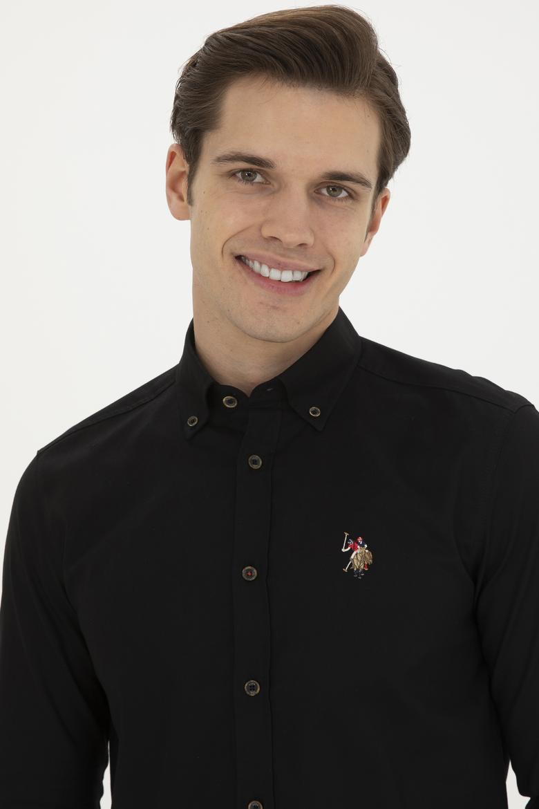 Erkek Siyah Uzun Kollu Basic Gömlek - 50282610125