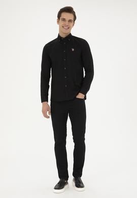 Erkek Siyah Uzun Kollu Basic Gömlek - 50282610125