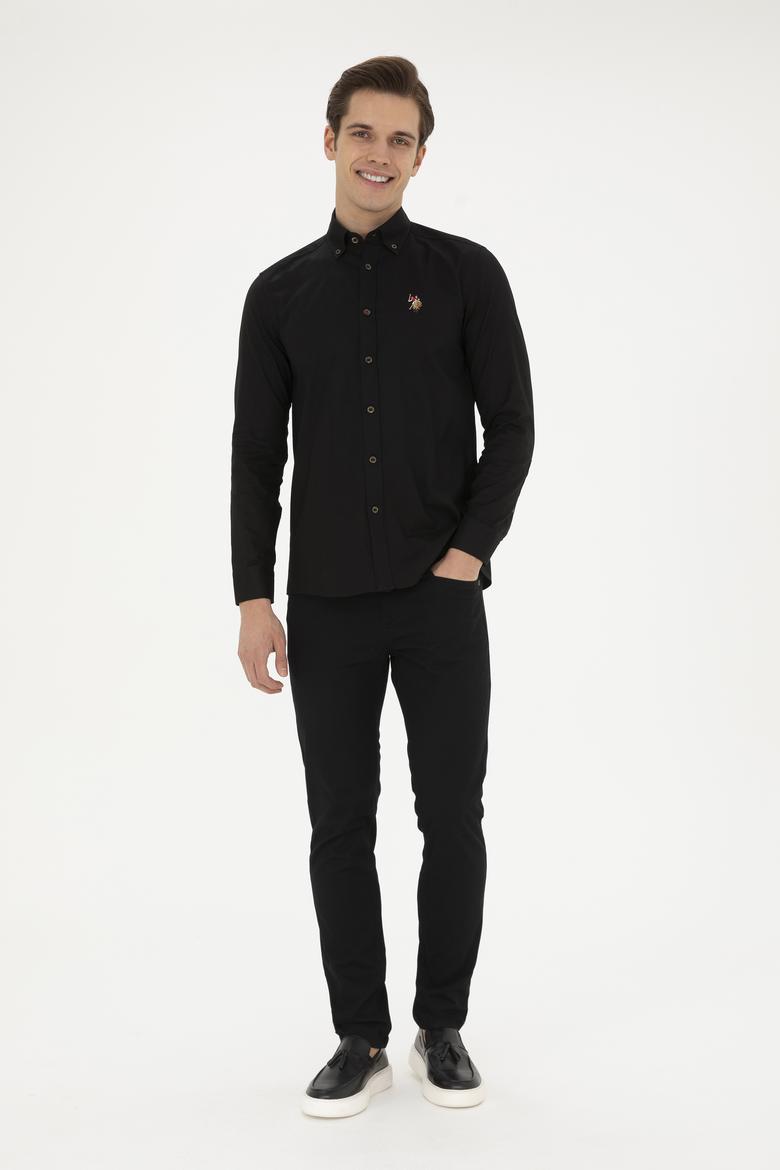 Erkek Siyah Uzun Kollu Basic Gömlek - 50282610125