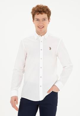 Erkek Beyaz Uzun Kollu Basic Gömlek - 50282609042