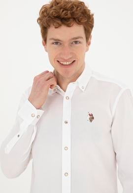 Erkek Beyaz Uzun Kollu Basic Gömlek - 50282609042