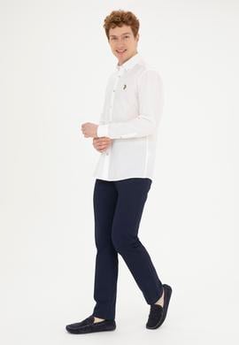 Erkek Beyaz Uzun Kollu Basic Gömlek - 50282609042