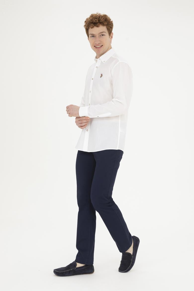 Erkek Beyaz Uzun Kollu Basic Gömlek - 50282609042