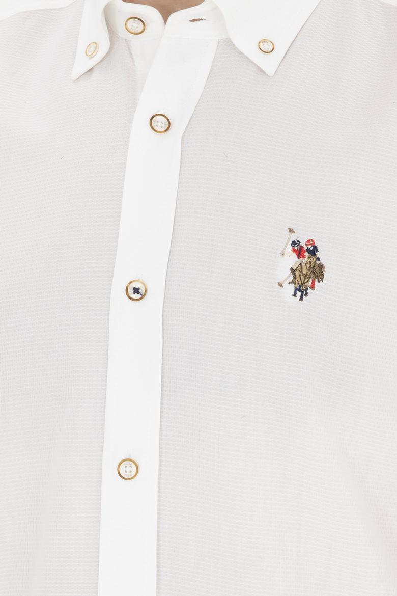 Erkek Beyaz Uzun Kollu Basic Gömlek - 50282609042