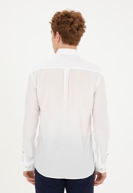 Erkek Beyaz Uzun Kollu Basic Gömlek - 50282609042