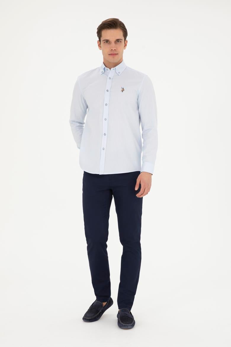 Erkek Açık Mavi Uzun Kollu Basic Gömlek - 50282610003