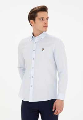 Erkek Açık Mavi Uzun Kollu Basic Gömlek - 50282610003