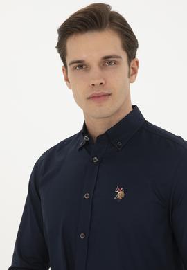 Erkek Lacivert Uzun Kollu Basic Gömlek - 50282610027