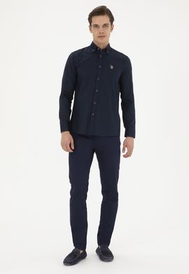 Erkek Lacivert Uzun Kollu Basic Gömlek - 50282610027