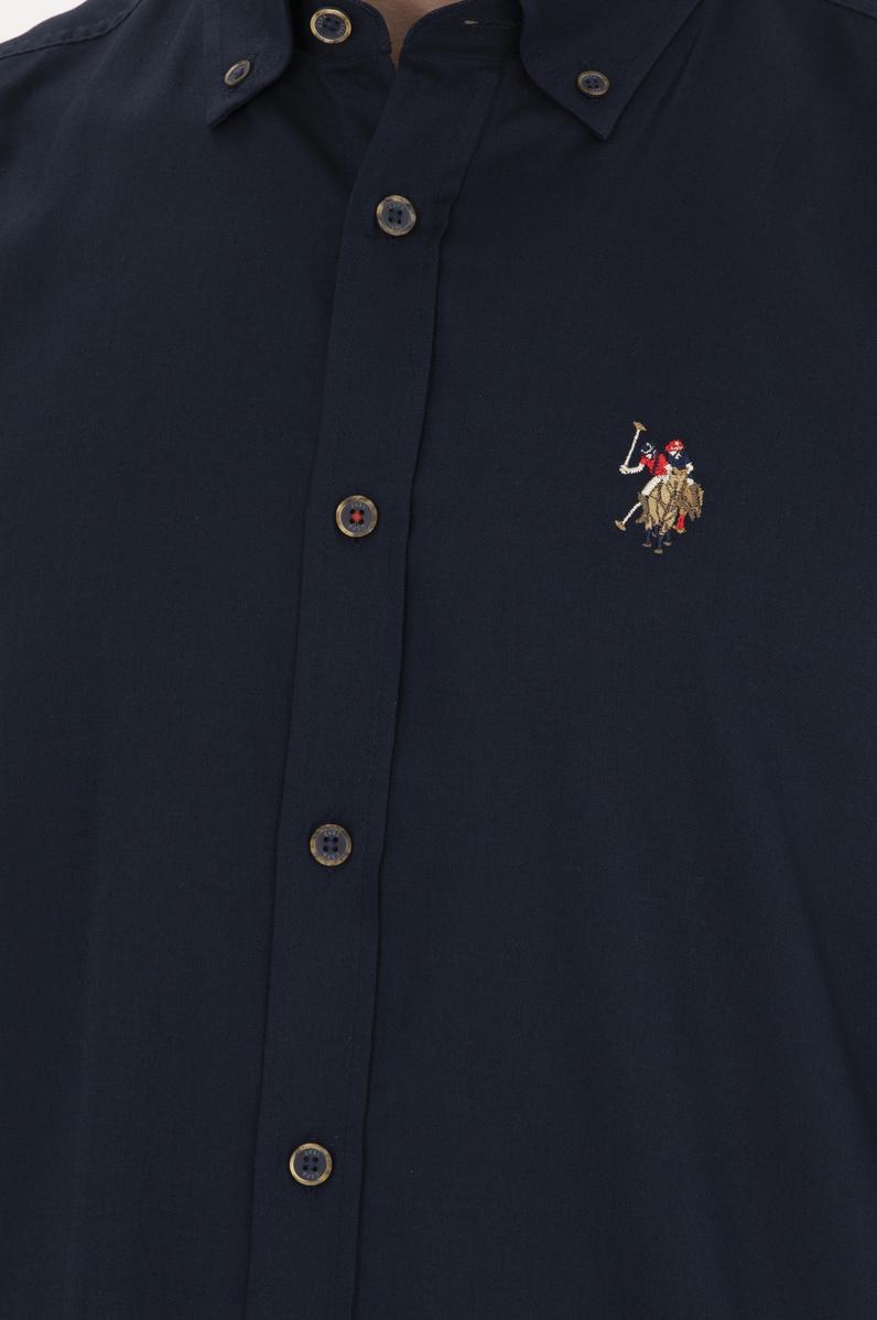 Erkek Lacivert Uzun Kollu Basic Gömlek