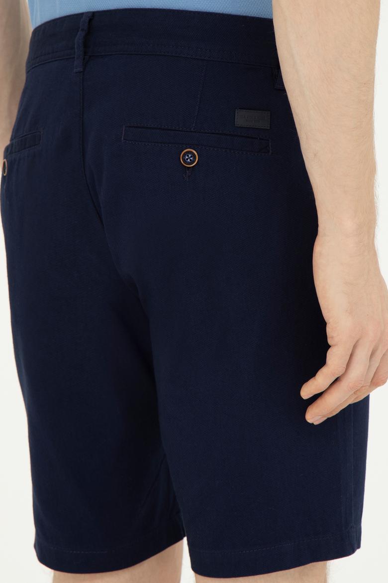 Erkek Lacivert Dokuma Şort - 50283928011