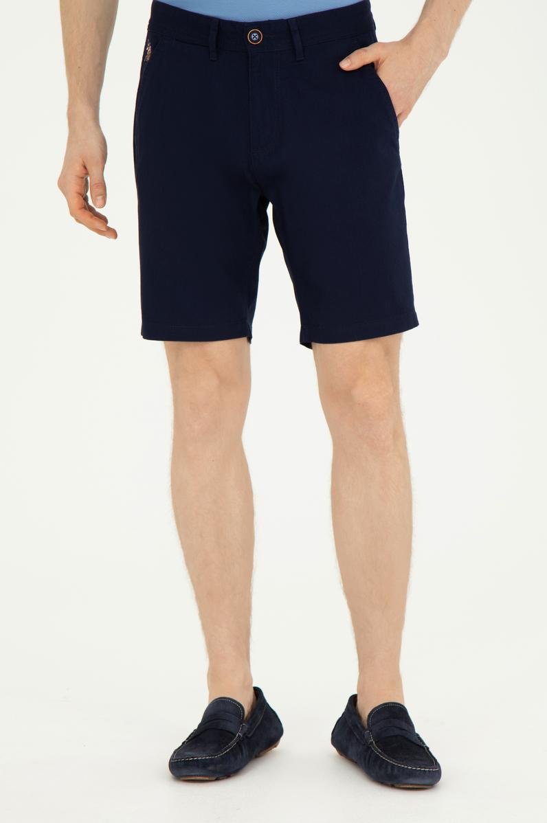 Erkek Lacivert Dokuma Şort